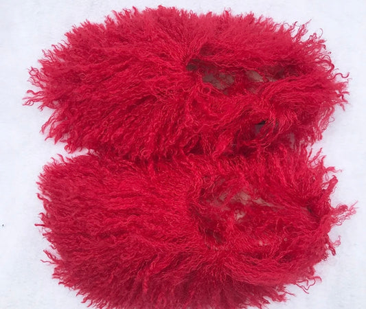 Hot 2024🔥 Red Furry Plush Slipper